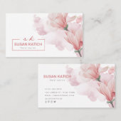 Carte De Visite Floral d'aquarelle moderne (Devant / Derrière)