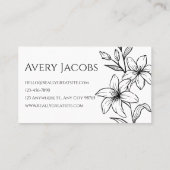 Carte De Visite Floral de Boho noir et blanc moderne unique (Dos)