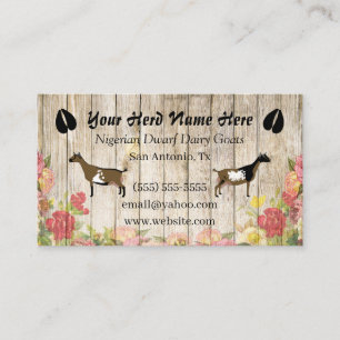 Carte de visite Floral de chèvre laitière nigér