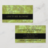 Carte de visite floral de couture élégante (Devant / Derrière)