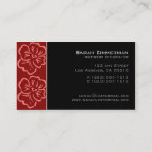 Carte de visite floral de fantaisie de rouge (Dos)