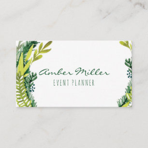Carte de visite floral de feuille d'aquarelle