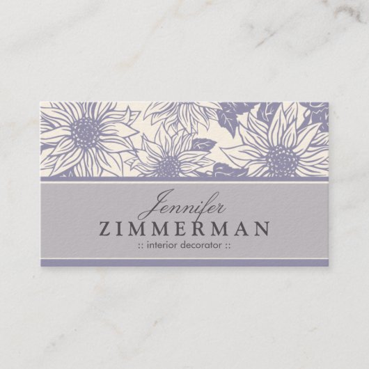 Carte de visite floral de fleurs de lavande (Devant)