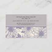 Carte de visite floral de fleurs de lavande (Dos)