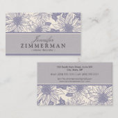 Carte de visite floral de fleurs de lavande (Devant / Derrière)