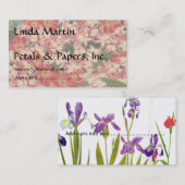 Carte de visite floral de fleurs végétales de la P (Devant / Derrière)