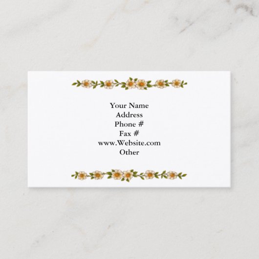 Carte de visite floral de frontière (Devant)