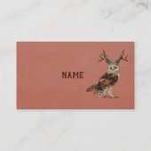 Carte de visite FLORAL de HIBOU d'ANTLER (Dos)