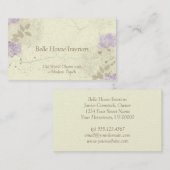 Carte de visite floral de jardin de lavande (Devant / Derrière)