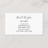 Carte de visite Floral de l'entraîneur de vie (Dos)