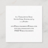 Carte de visite floral de libellule de jardinier (Dos)