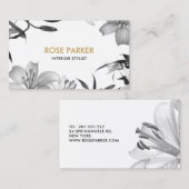 Carte de visite floral de lis (Devant / Derrière)