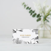 Carte de visite floral de lis (Debout devant)