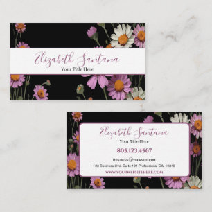 Carte De Visite Floral de marguerite violette et blanche