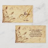 Carte de visite floral de monogramme (Devant / Derrière)