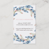 Carte de visite floral de monogramme de guirlande (Dos)