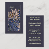 Carte de visite floral de Nouveau d'art (Devant / Derrière)