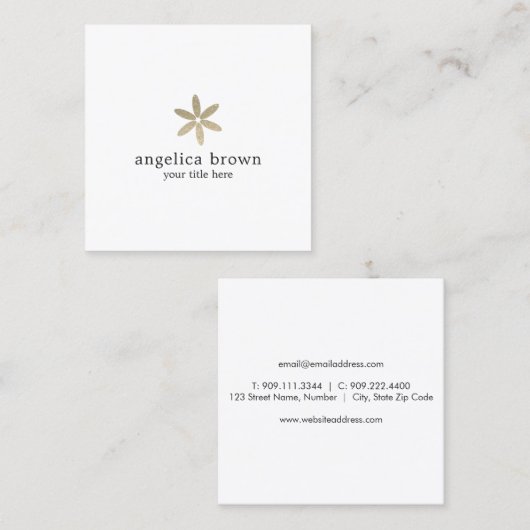 Carte de visite floral de parties scintillantes (Devant / Derrière)