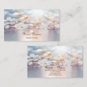 Carte de visite floral de Pêche blanche (Devant / Derrière)