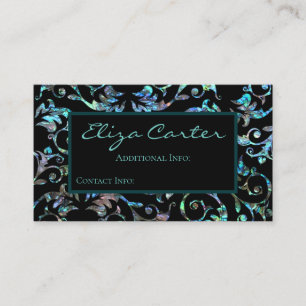 Carte de visite floral de perle de turquoise