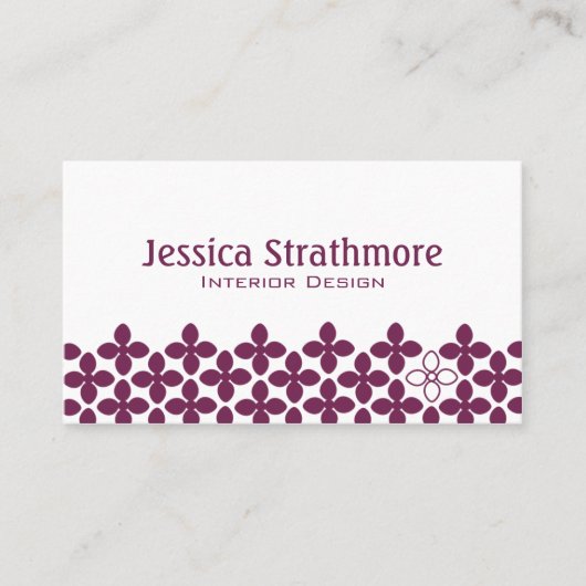 Carte de visite floral de prune violette (Devant)