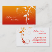 Carte de visite floral de remous de salon de (Devant / Derrière)