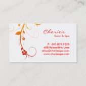 Carte de visite floral de remous de salon de (Dos)