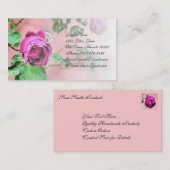 Carte de visite floral de rose d'Irlandais (Devant / Derrière)