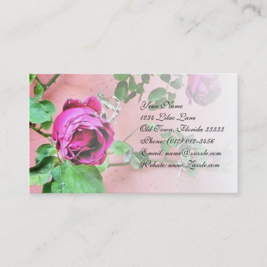 Carte de visite floral de rose d'Irlandais (Devant)