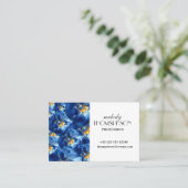 Carte de visite floral de roses bleus (Debout devant)