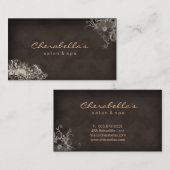 Carte de visite floral de spa à la mode beige de (Devant / Derrière)