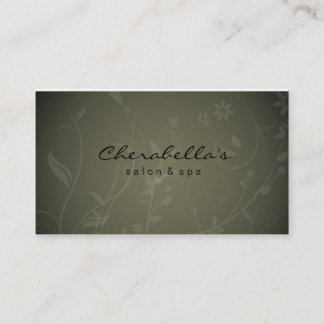 Carte de visite floral de spa vert de salon