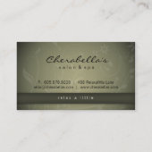 Carte de visite floral de spa vert de salon (Dos)