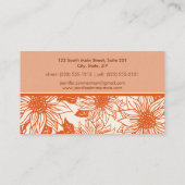 Carte de visite floral de Tangerine (Dos)