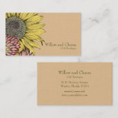 Carte de visite floral de tournesol botanique (Devant / Derrière)