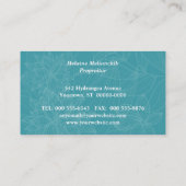 Carte de visite floral de turquoise d'hospitalité (Dos)