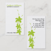 Carte de visite floral de vert de chaux (Devant / Derrière)