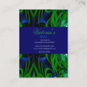 Carte De Visite Floral Designer Blue & Green Design (Dos)