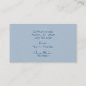 Carte de visite floral dévêtu, bleu clair (Dos)