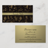 Carte De Visite Floral d'or (Devant / Derrière)