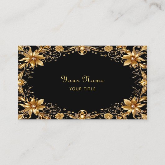 Carte de visite Floral d'or (Devant)