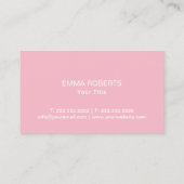 Carte De Visite Floral doux de rayures roses modernes de (Dos)