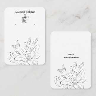 Carte De Visite Floral Drawing Earring Display  Business Card