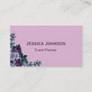 Carte De Visite Floral du planificateur d'événements vintage
