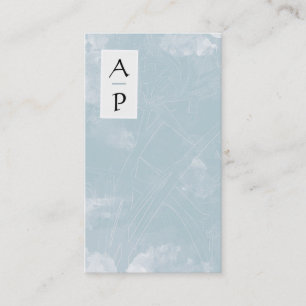 Carte De Visite *~* Floral Dusty Blue Flowers Couleur QR Logo Phot