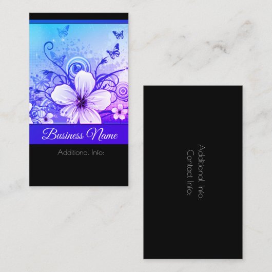 Carte de visite floral dynamique 2 (Devant / Derrière)