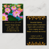 Carte de visite floral élégant de Lotus (Devant / Derrière)