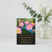 Carte de visite floral élégant de Lotus (Debout devant)