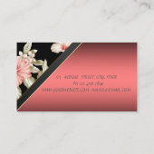 Carte De Visite Floral Élégant, dentelle, (Dos)