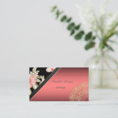 Carte De Visite Floral Élégant, dentelle, (Debout devant)